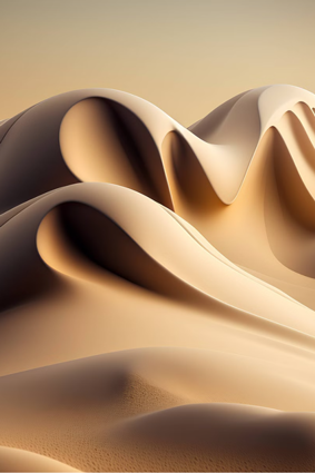 滑らかな砂丘が連なる風景